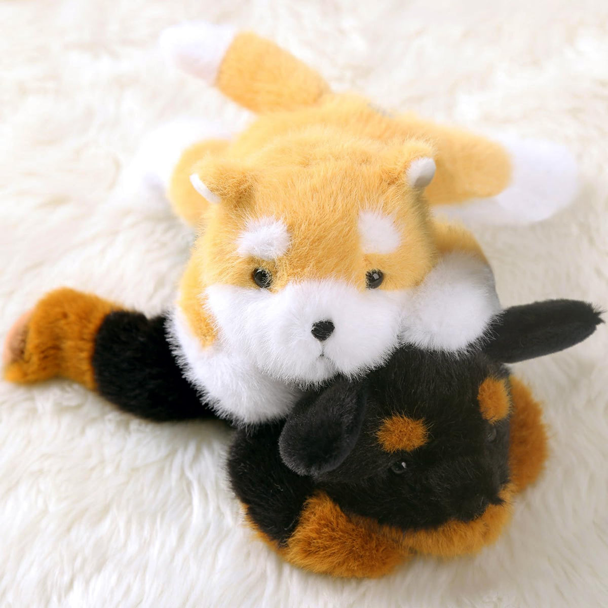 PEACH CAT Rottweiler Dog Plush 7.8-Inch Weighted Cute Stuffed Toy Black