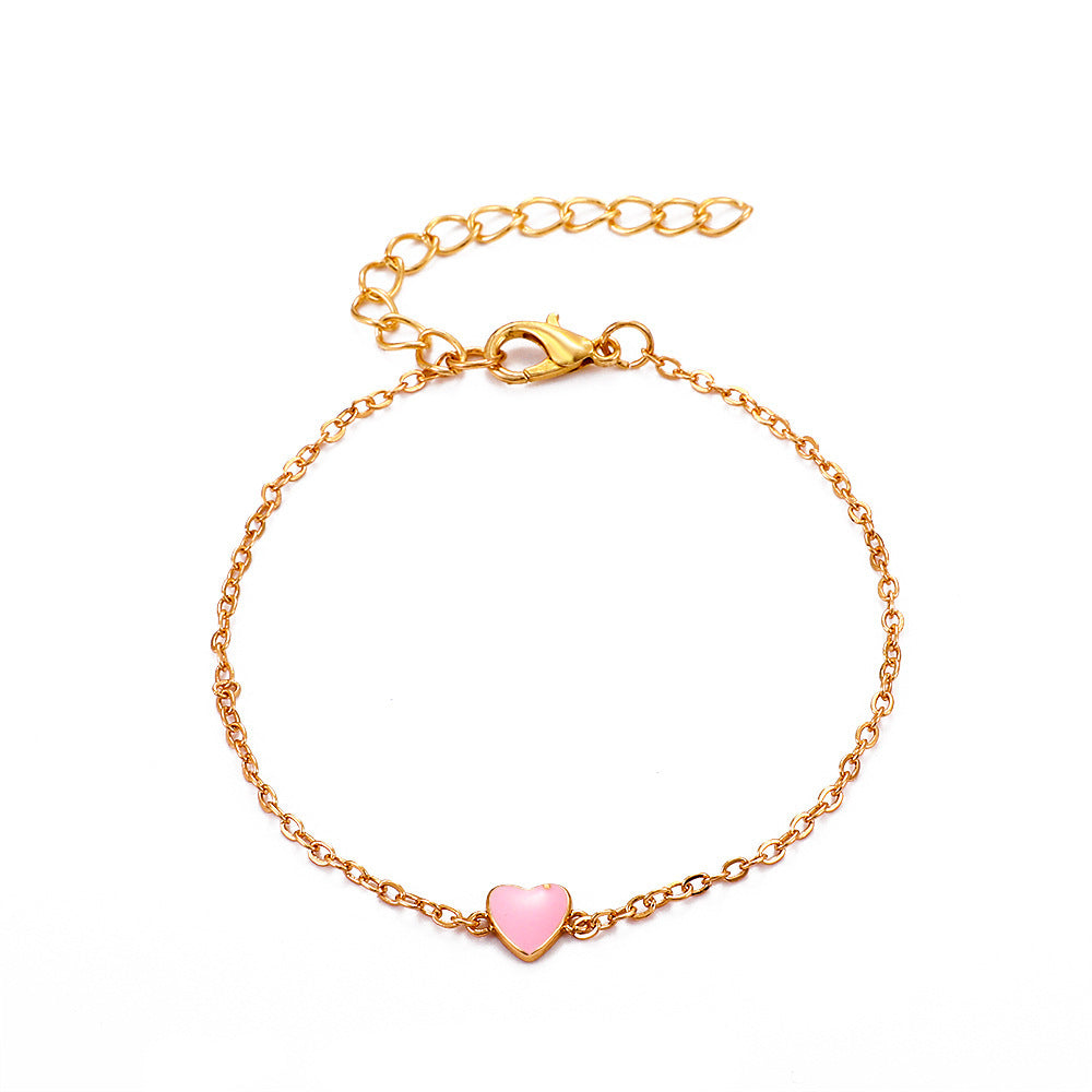 Peach Heart Bracelet, Valentine's Day Gift