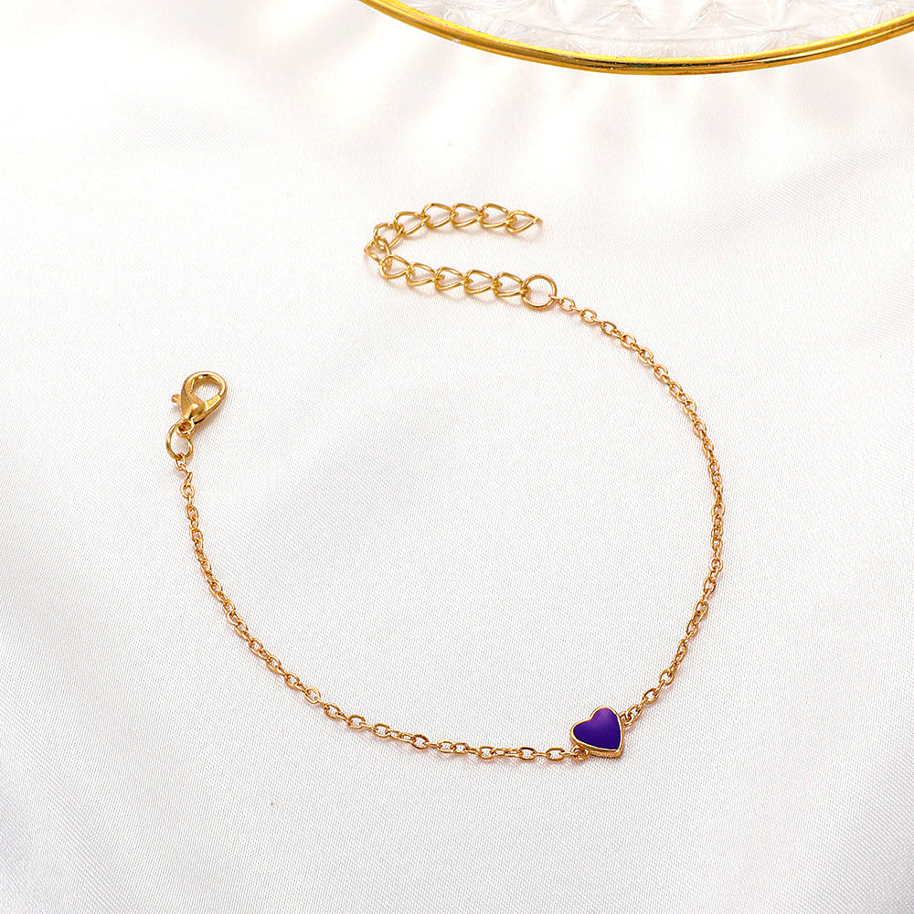 Peach Heart Bracelet, Valentine's Day Gift