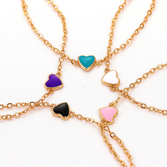 Peach Heart Bracelet, Valentine's Day Gift