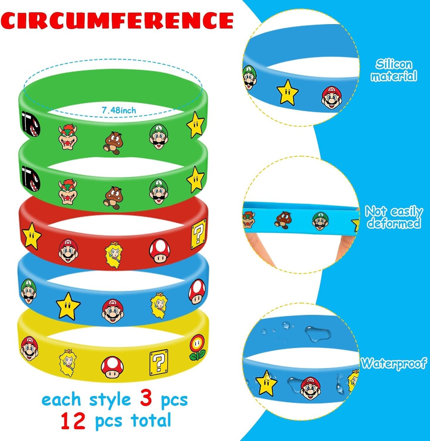PEACHPUNK 86PCS Mario Birthday Party Supplies — Mario Theme Gifts Set