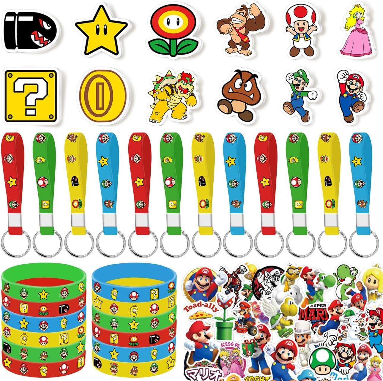 PEACHPUNK 86PCS Mario Birthday Party Supplies — Mario Theme Gifts Set