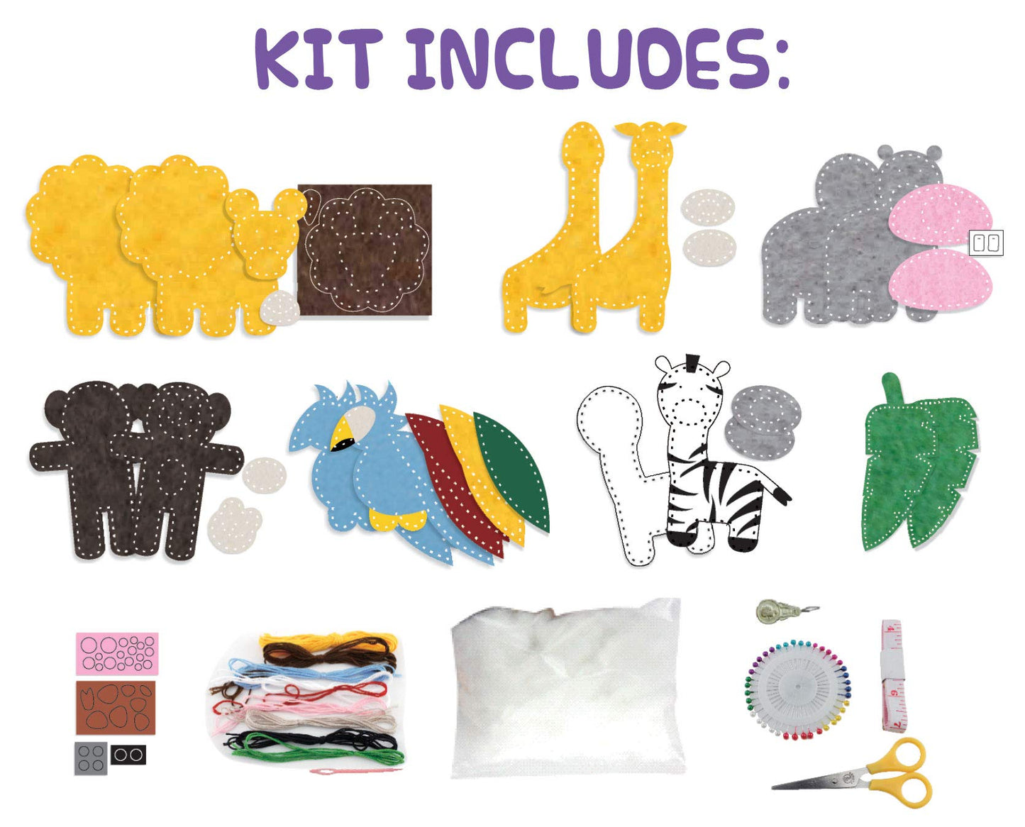 Peachy Keen Crafts Kids Sewing Kit | Learn to Sew for Ages 8-12 | 6 Felt Projects