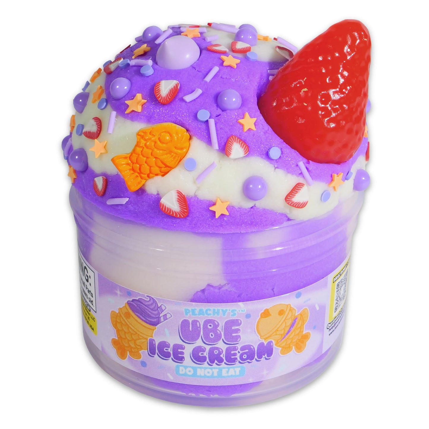 PEACHY Peachybbies Ube Ice Cream Cloud Slime – 7 oz, Made in USA, Scented ASMR Toy