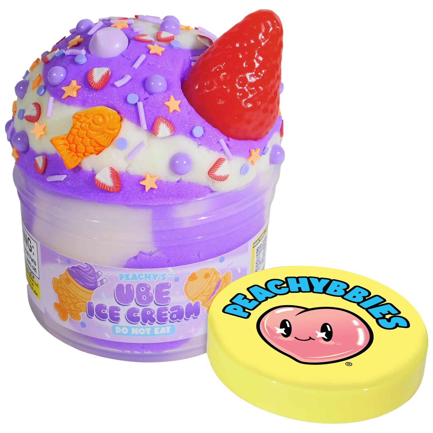 PEACHY Peachybbies Ube Ice Cream Cloud Slime – 7 oz, Made in USA, Scented ASMR Toy