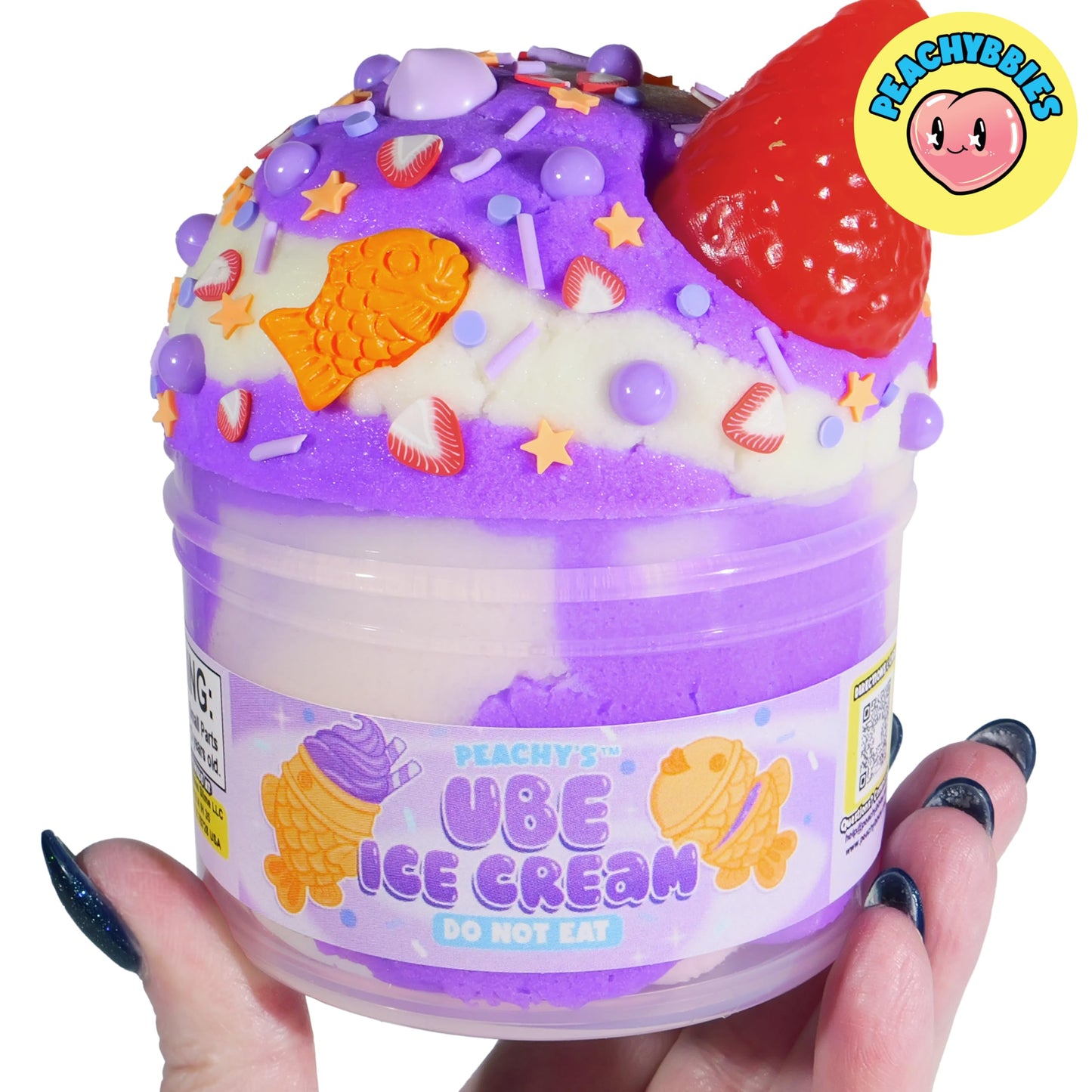 PEACHY Peachybbies Ube Ice Cream Cloud Slime – 7 oz, Made in USA, Scented ASMR Toy