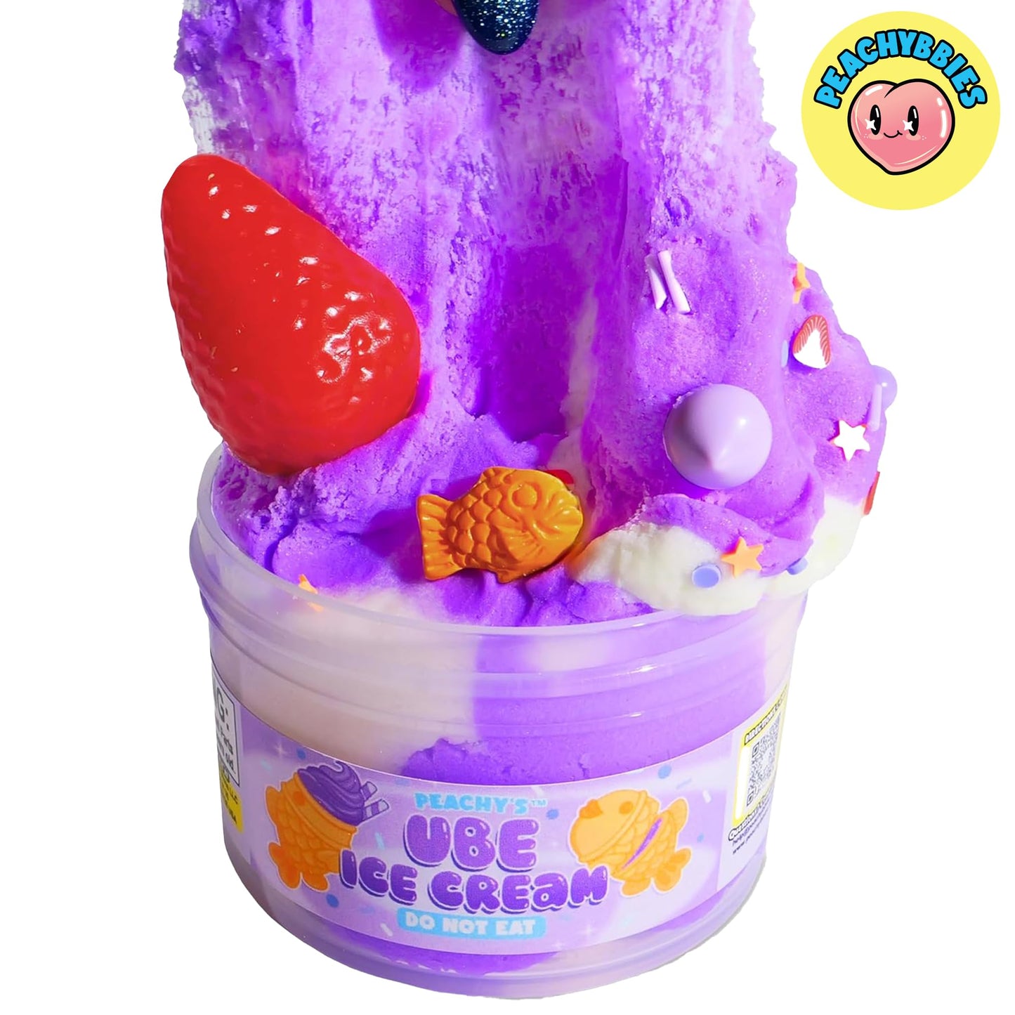 PEACHY Peachybbies Ube Ice Cream Cloud Slime – 7 oz, Made in USA, Scented ASMR Toy