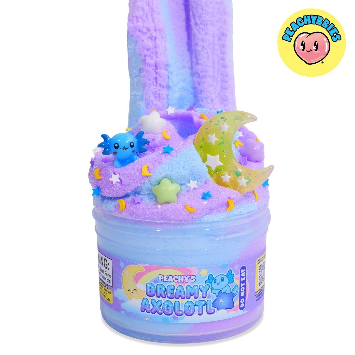 Peachybbies Dreamy Axolotl Cloud Slime – 7 oz, Handmade in USA