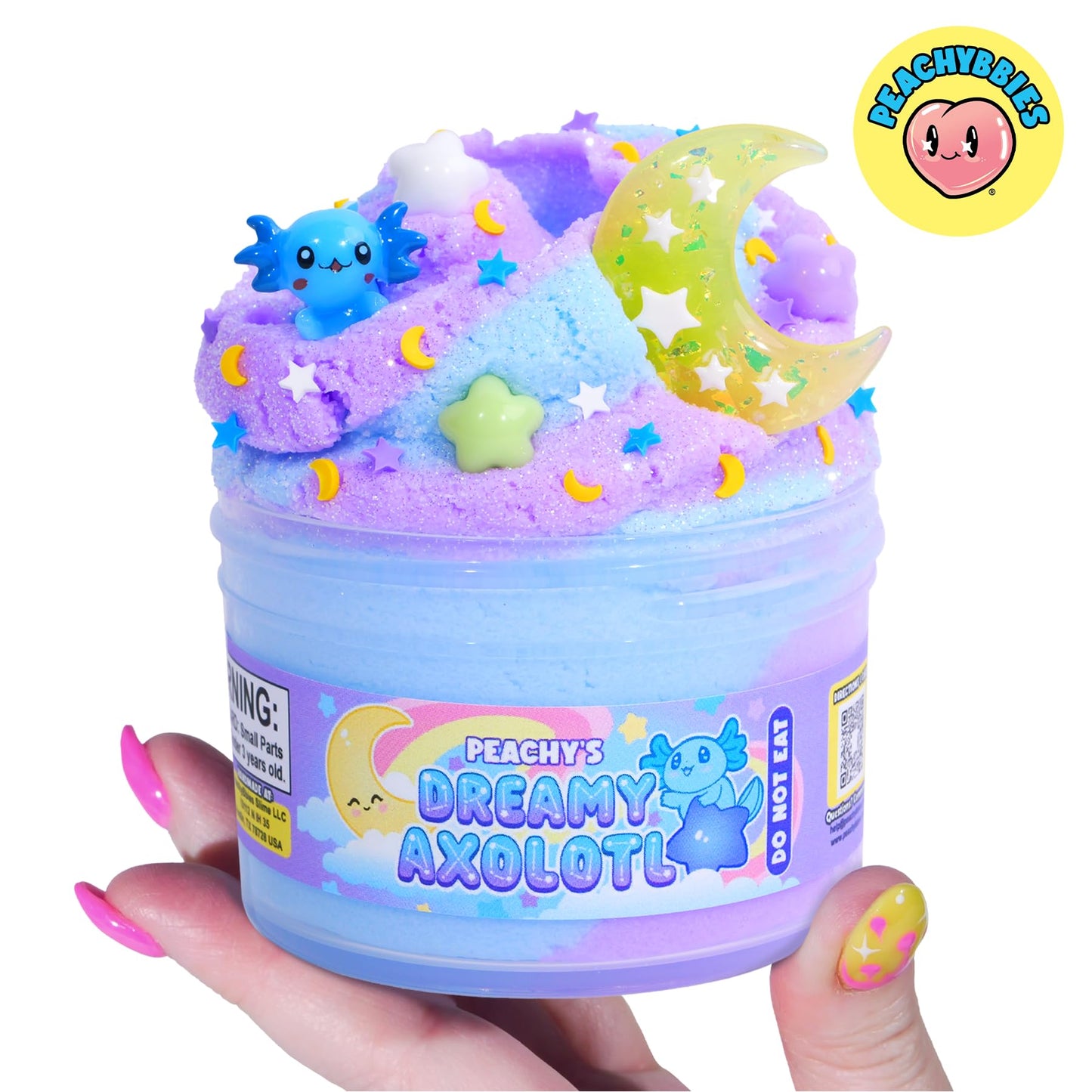 Peachybbies Dreamy Axolotl Cloud Slime – 7 oz, Handmade in USA