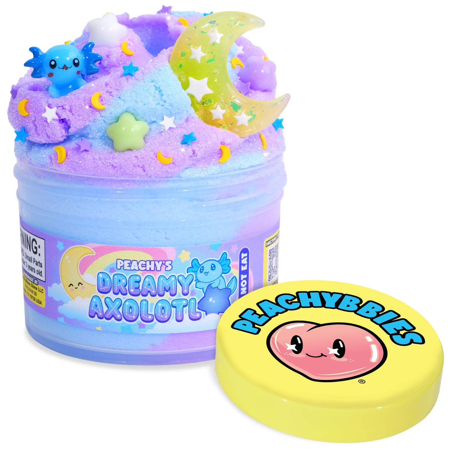 Peachybbies Dreamy Axolotl Cloud Slime – 7 oz, Handmade in USA