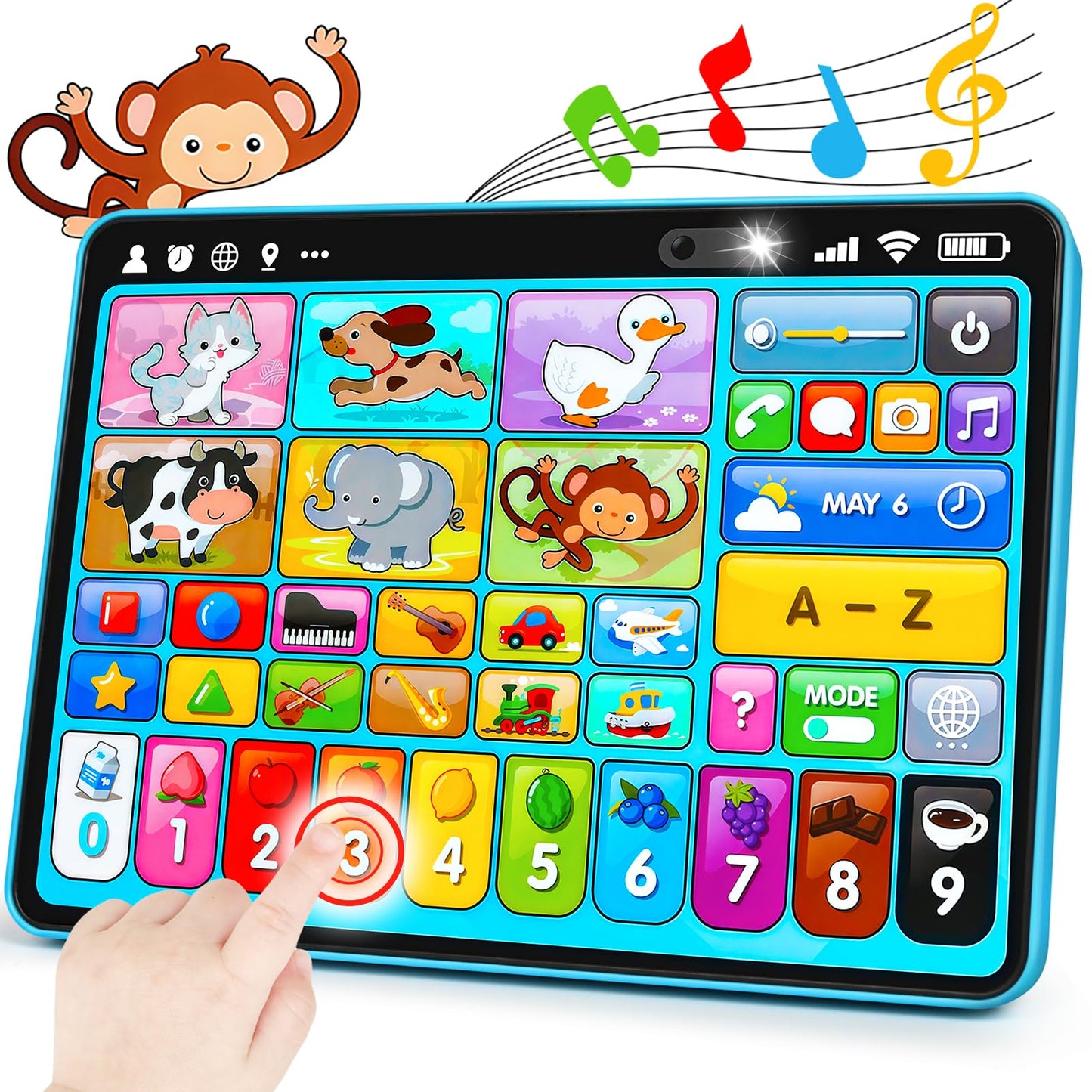Peacurh Trilingual Learning Tablet with Music & Speech — Montessori Toy for Ages 1–3