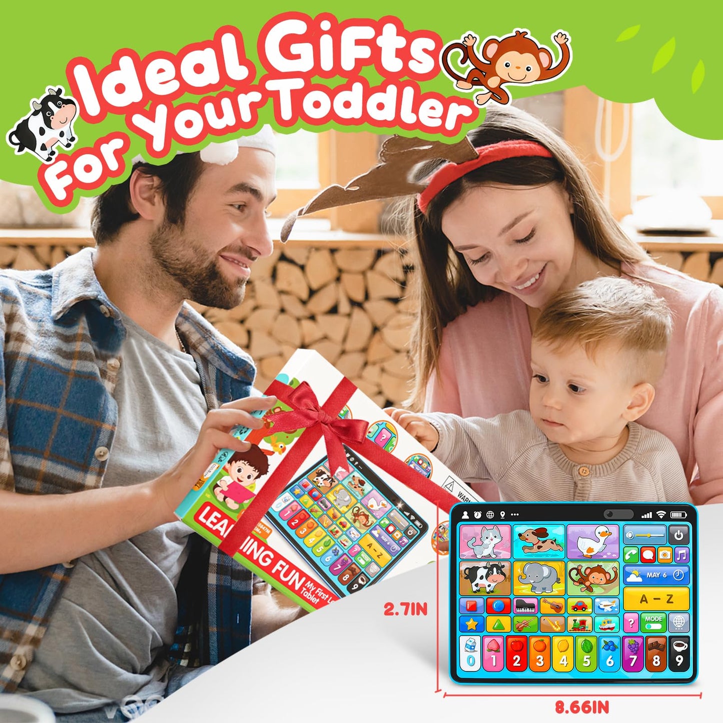 Peacurh Trilingual Learning Tablet with Music & Speech — Montessori Toy for Ages 1–3