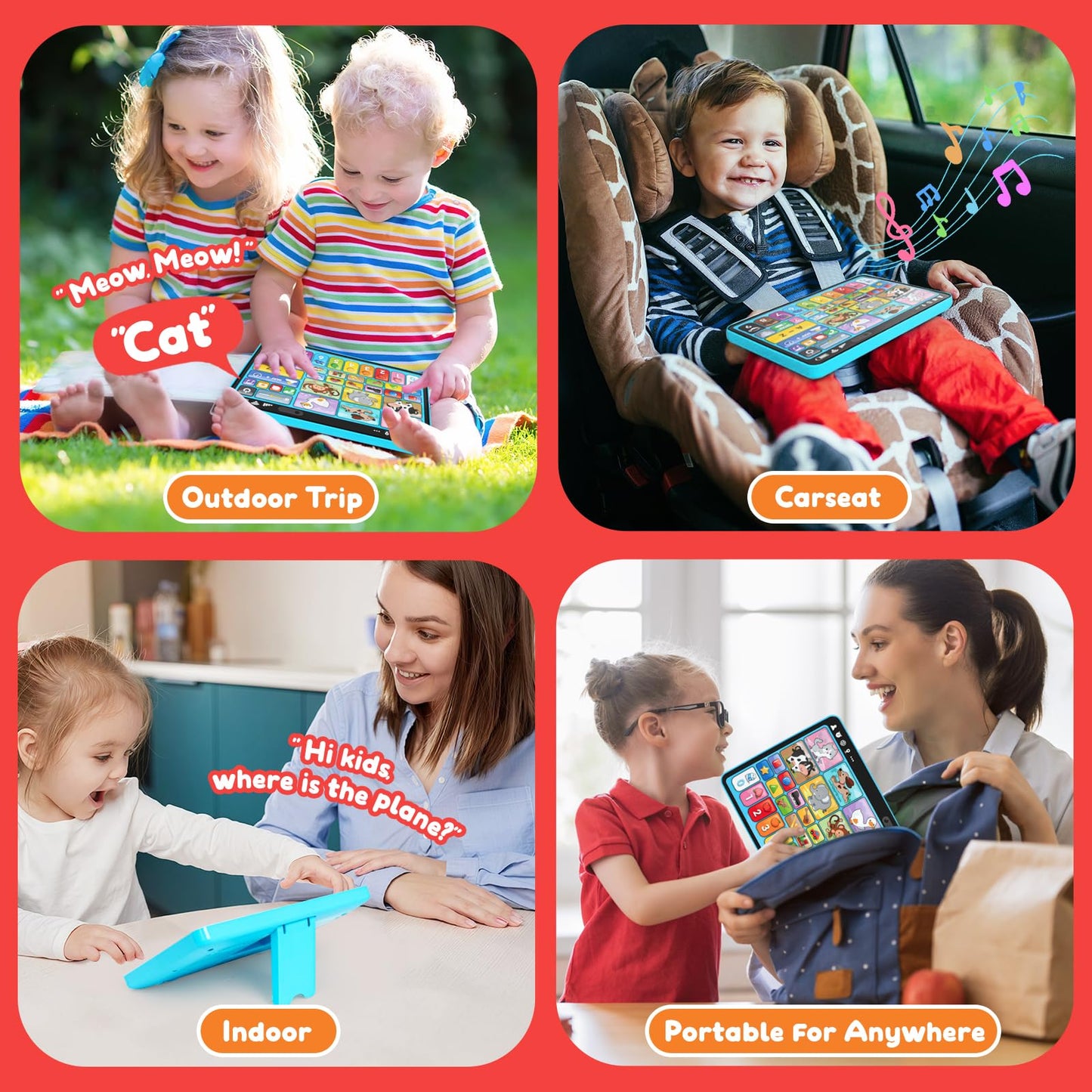 Peacurh Trilingual Learning Tablet with Music & Speech — Montessori Toy for Ages 1–3