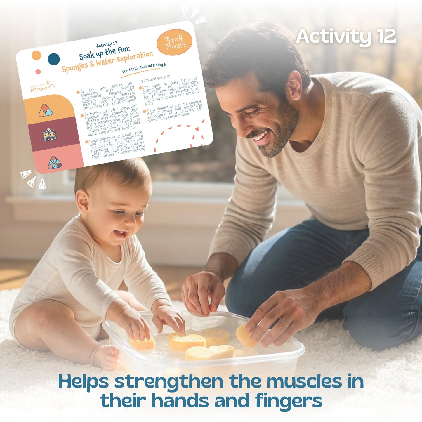 Peak and Rainbow Montessori Baby Activity Cards 0-12 Months | 40+ Creative Play Activities