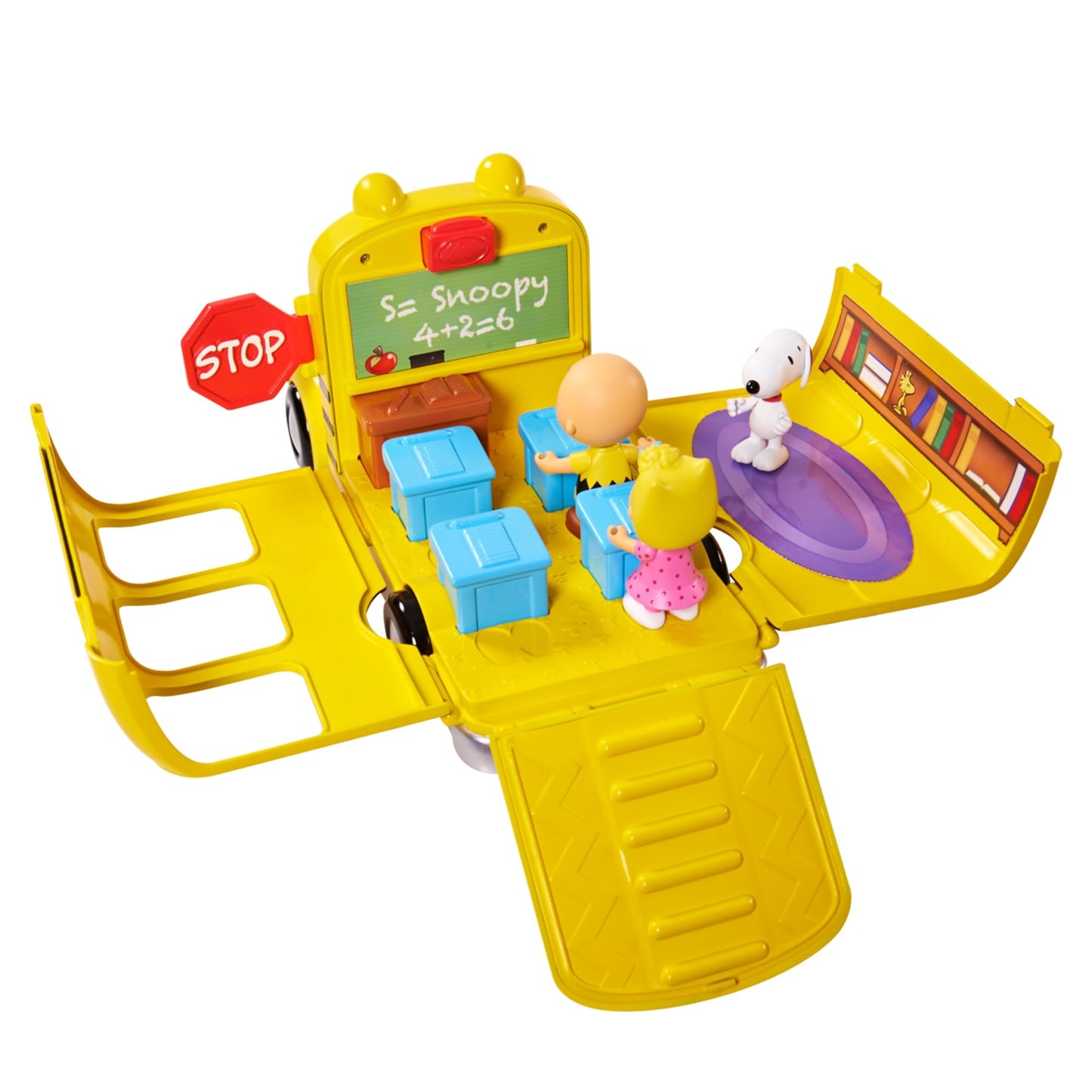 Peanuts Charlie Brown's Interactive School Bus Toy – 11-Piece Set for Kids 3+