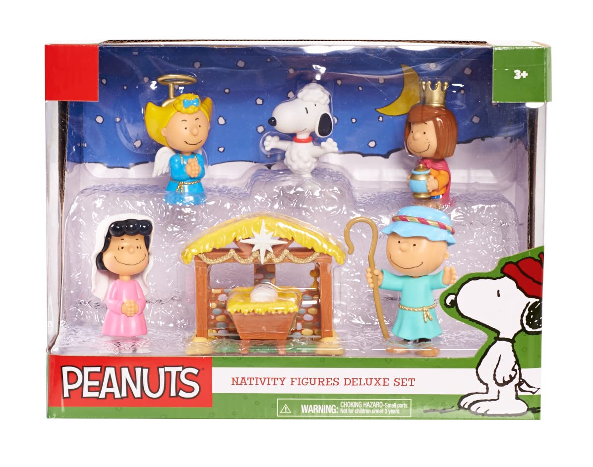 Peanuts Christmas Nativity Deluxe Figure Set – 7-Piece