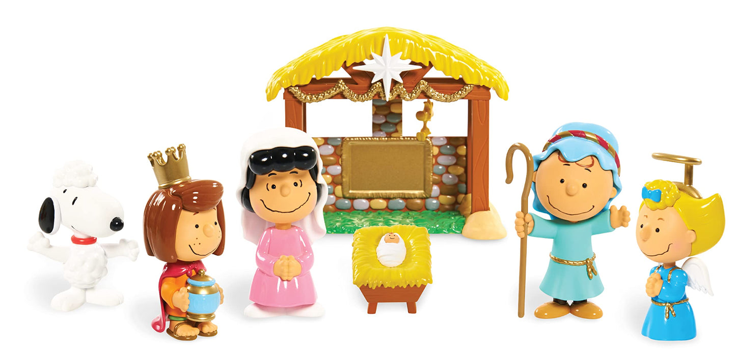 Peanuts Christmas Nativity Deluxe Figure Set – 7-Piece