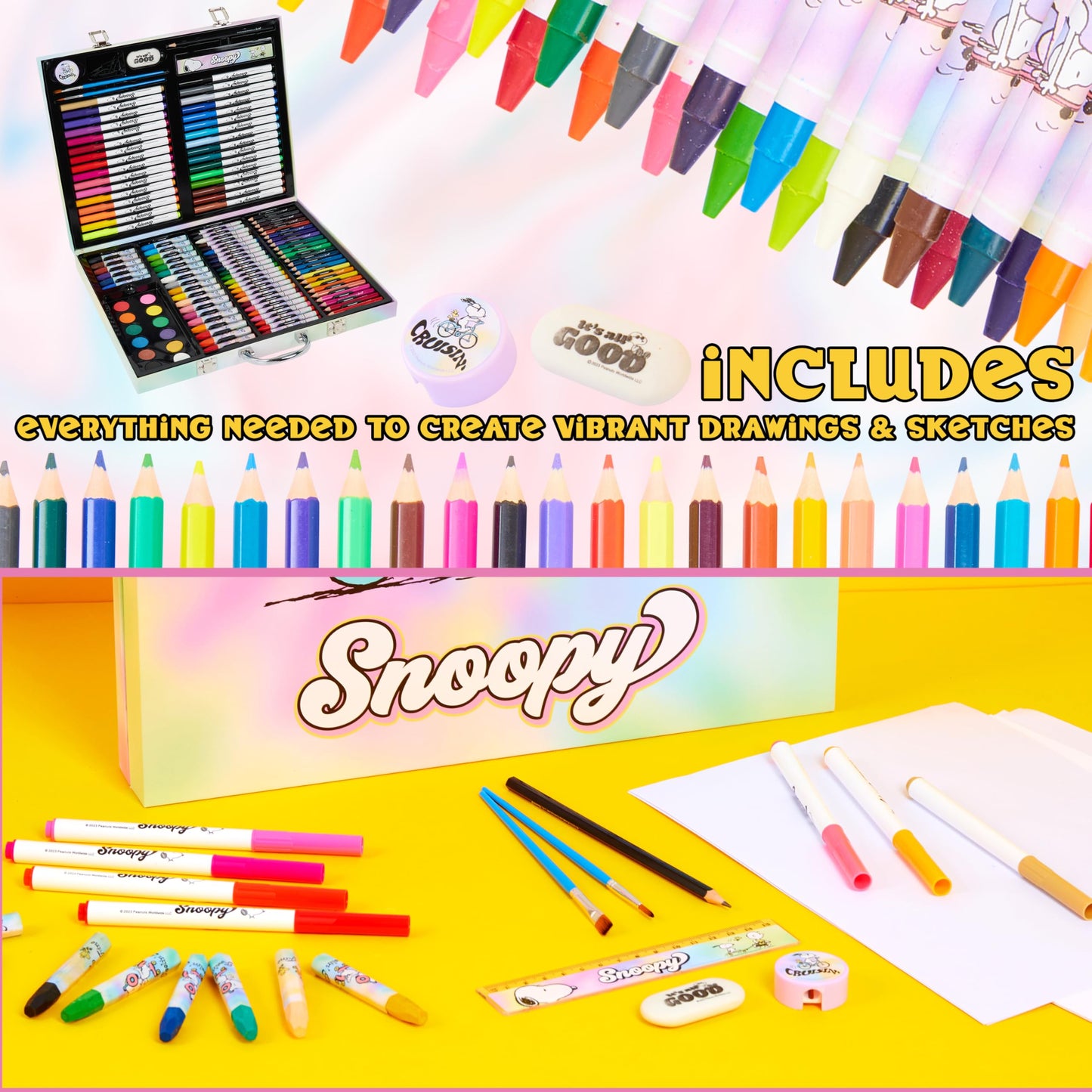 Peanuts Snoopy Inspiration Art Case – All-in-One Kids Drawing Kit