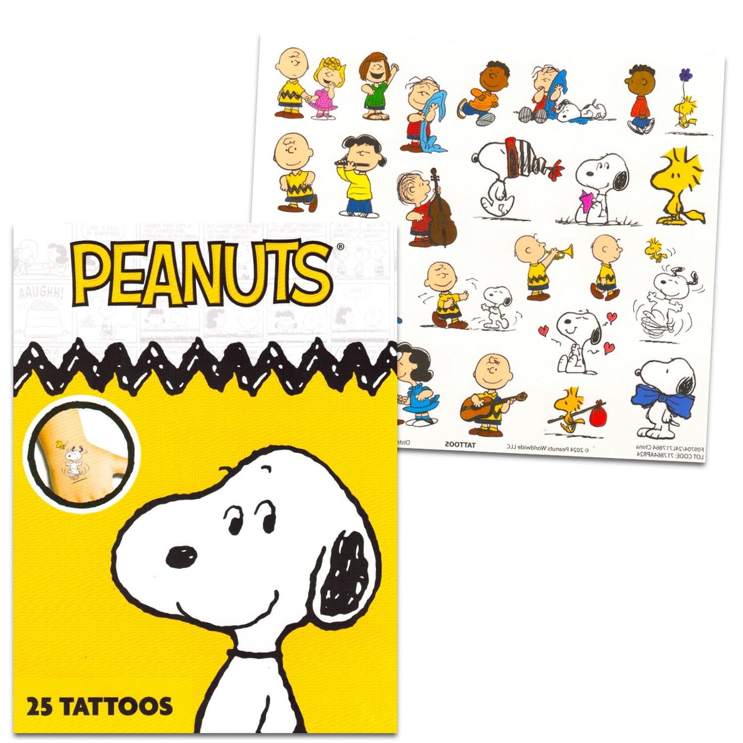 Peanuts Stickers & Tattoos Party Favors Set – 200 Pc Bundle with 150 Snoopy Stickers & 50 Charlie Brown Tattoos