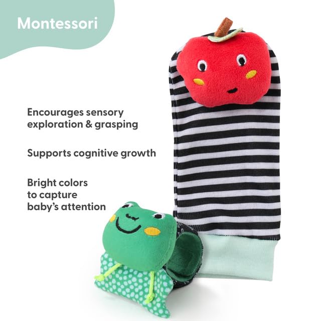 The Peanutshell Sock Rattles Set of 5 – High-Contrast Baby Toys 0-12M