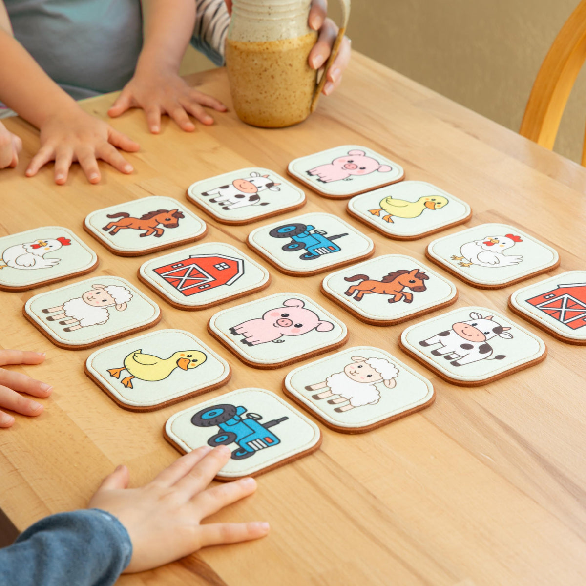Peapod Play Felt Farm Matching Game for Toddlers – Soft, Safe Memory Cards