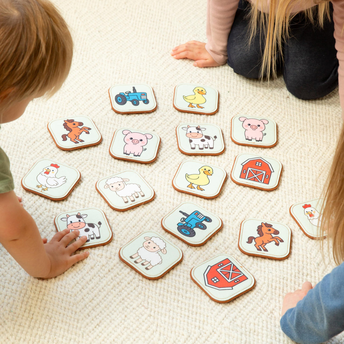 Peapod Play Felt Farm Matching Game for Toddlers – Soft, Safe Memory Cards