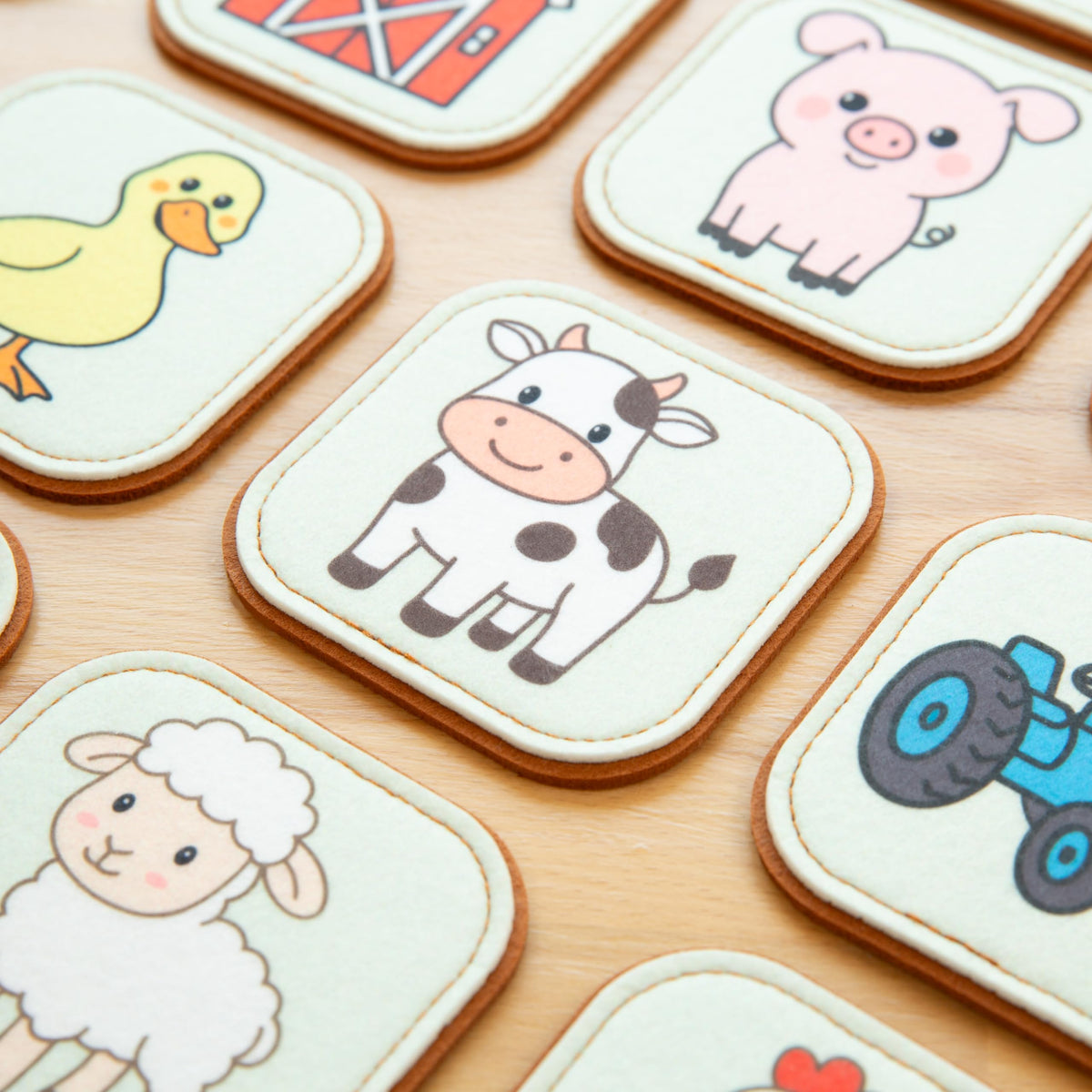 Peapod Play Felt Farm Matching Game for Toddlers – Soft, Safe Memory Cards