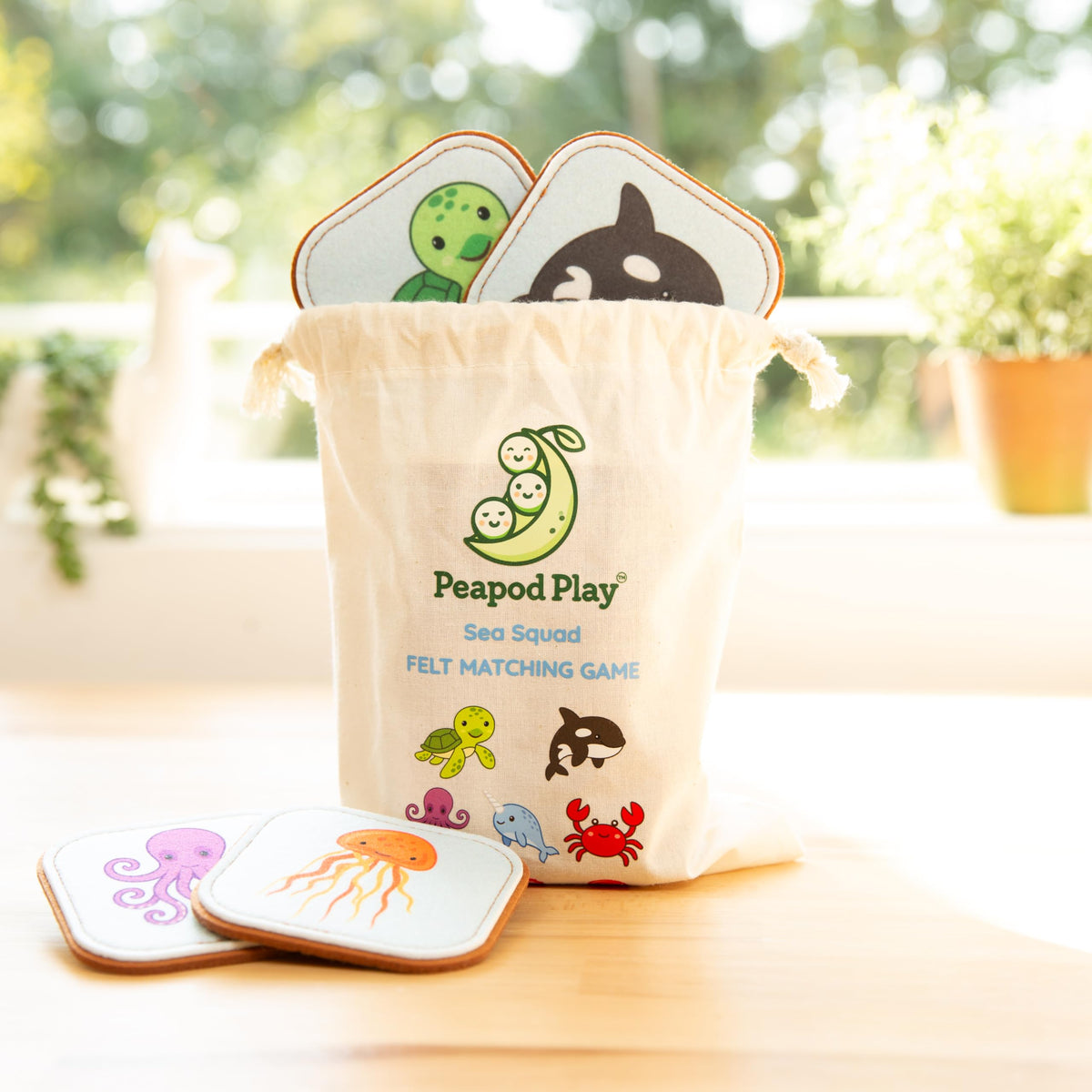 Peapod Play Felt Sea Creature Matching Game – Ocean Memory for Toddlers