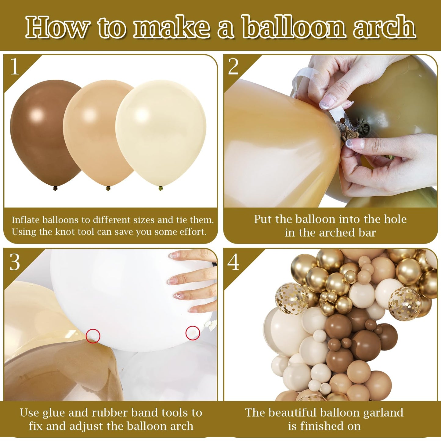 PEASUG Brown Balloon Arch Kit – Neutral Balloon Garland for Baby Showers & Parties