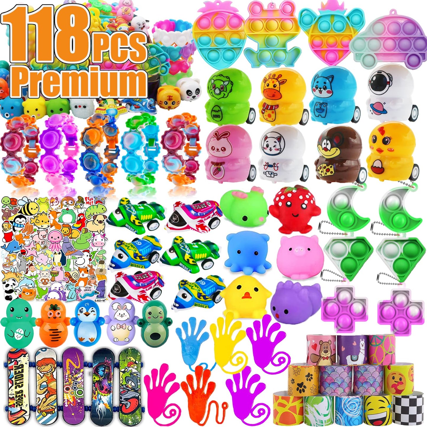 Pebatoor 118 Pcs Party Favors Set | Kids Fidget Toys & Prize Box Prizes