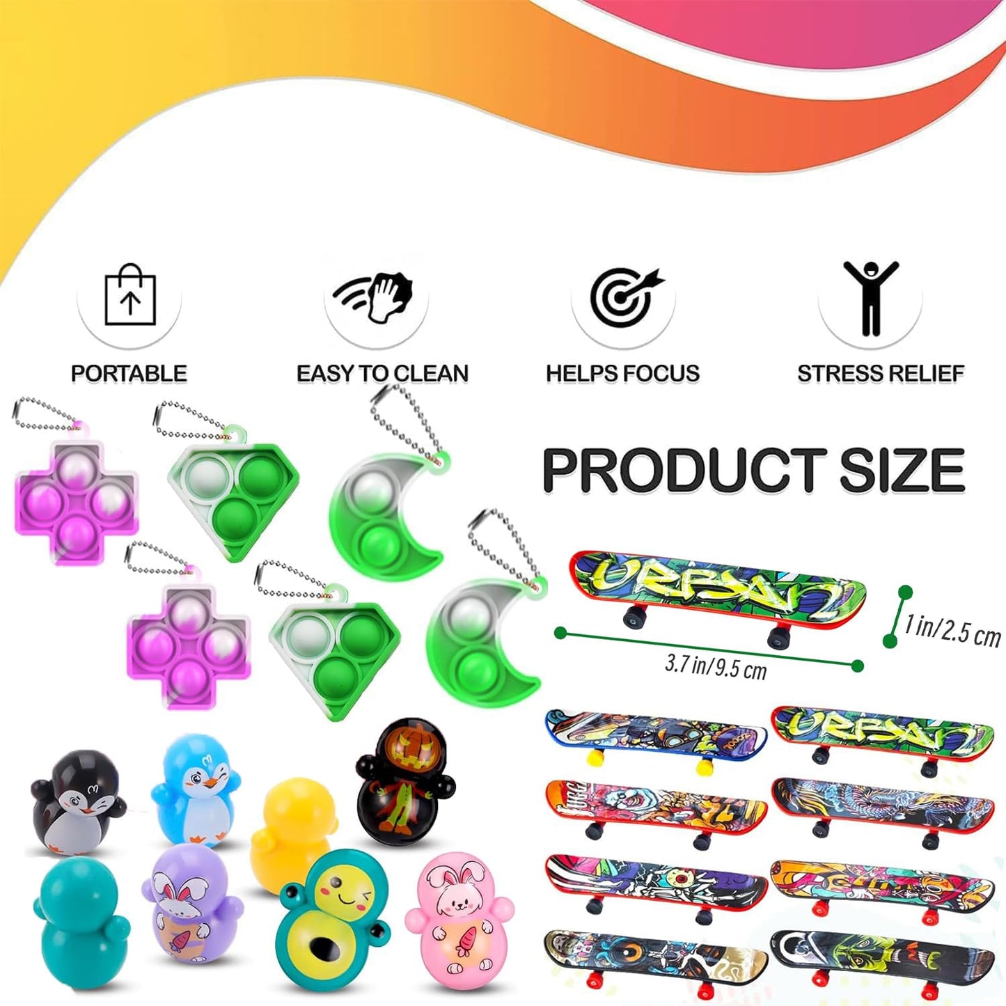 Pebatoor 118 Pcs Party Favors Set | Kids Fidget Toys & Prize Box Prizes