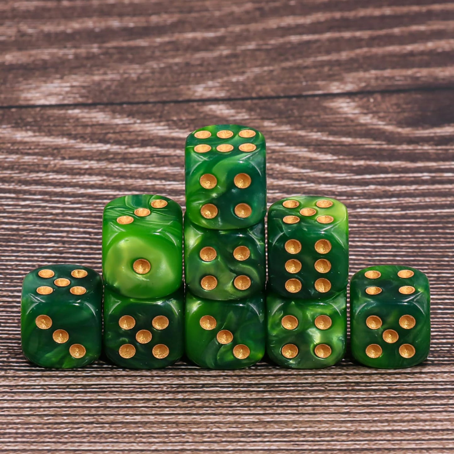 PECHOI 36 Mini Dice Set – 12mm D6 Dice in Dark & Light Green with Portable Box
