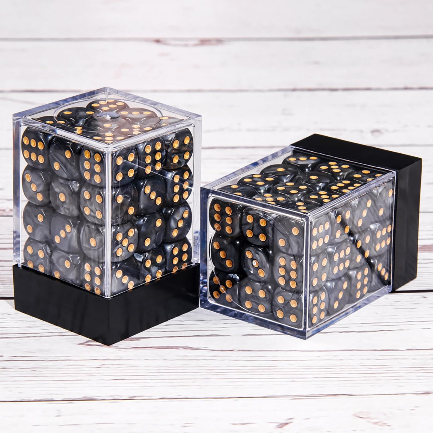 PECHOI 36-Piece Pearl Pattern Mini Dice Set – 12mm D6 with Portable Box
