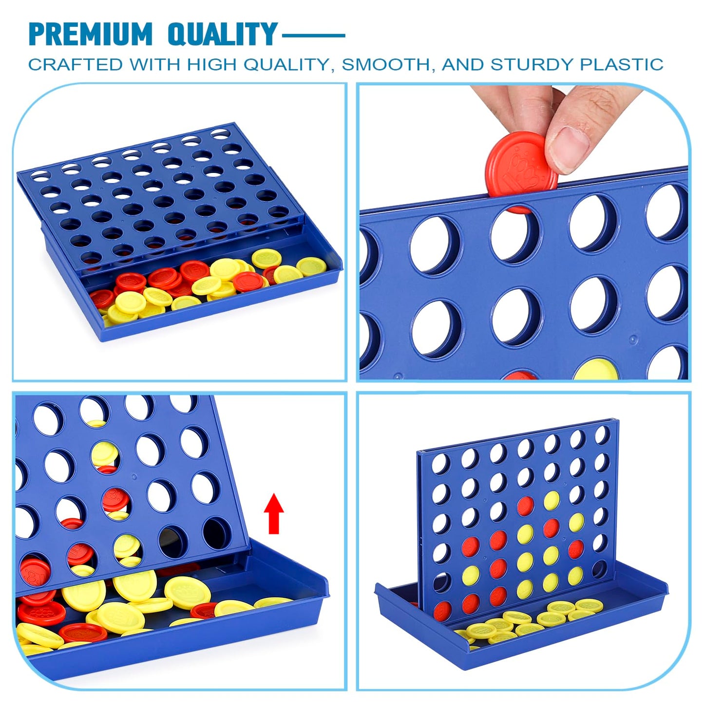 Pedolini 4 in a Row Travel Game – Portable Connect Four (9.4 x 6.8 in)