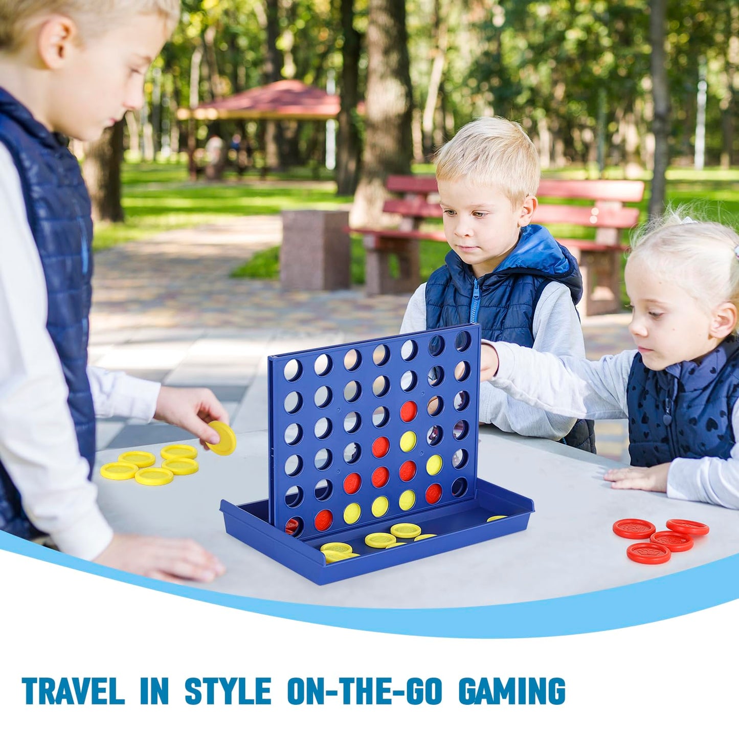 Pedolini 4 in a Row Travel Game – Portable Connect Four (9.4 x 6.8 in)