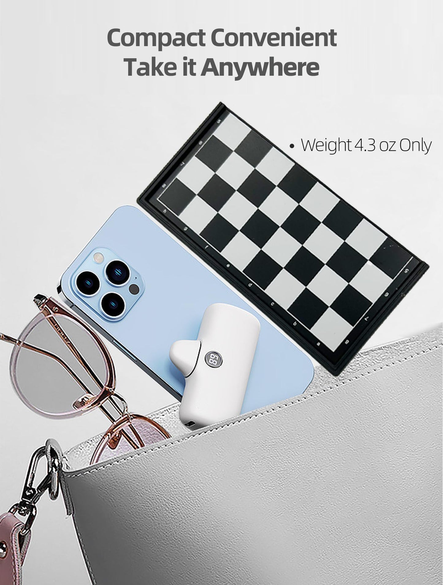 Pedolini Travel Chess Set: Magnetic Portable Folding Board, X-Small 5.9-Inch
