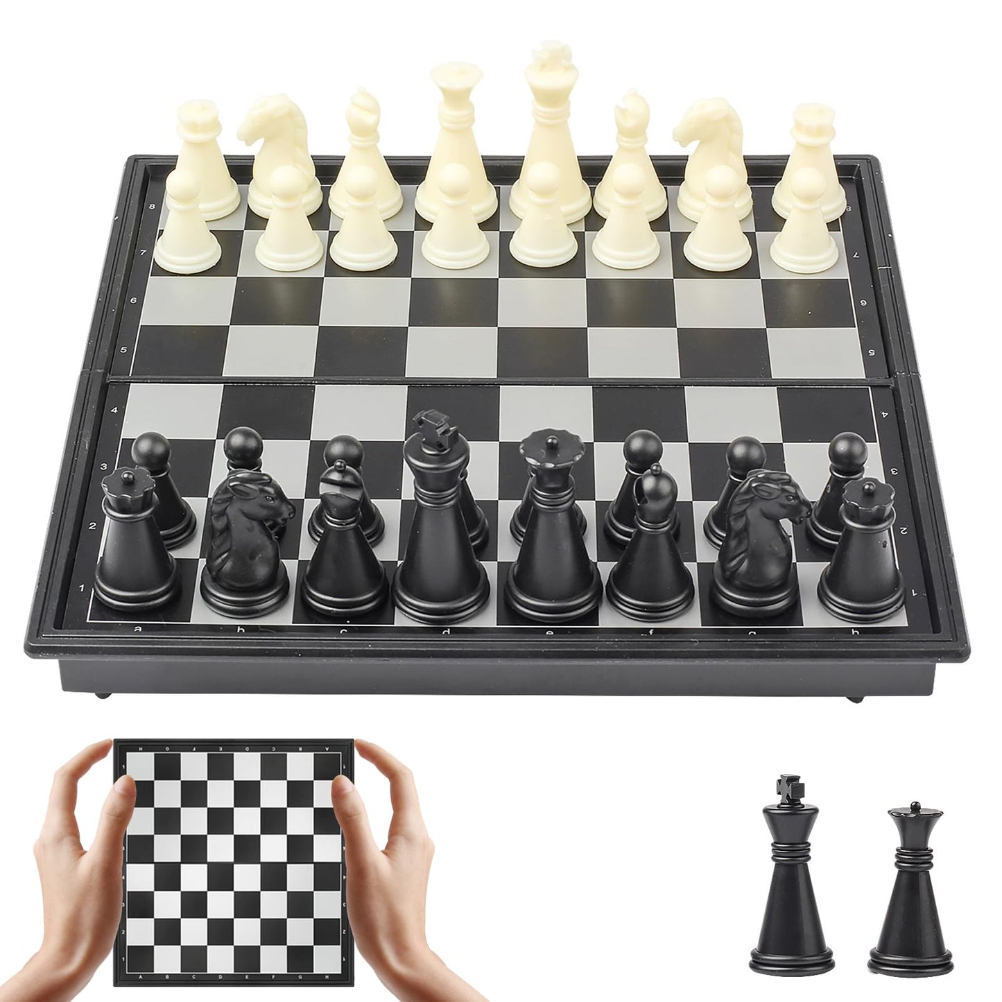 Pedolini Travel Chess Set: Magnetic Portable Folding Board, X-Small 5.9-Inch