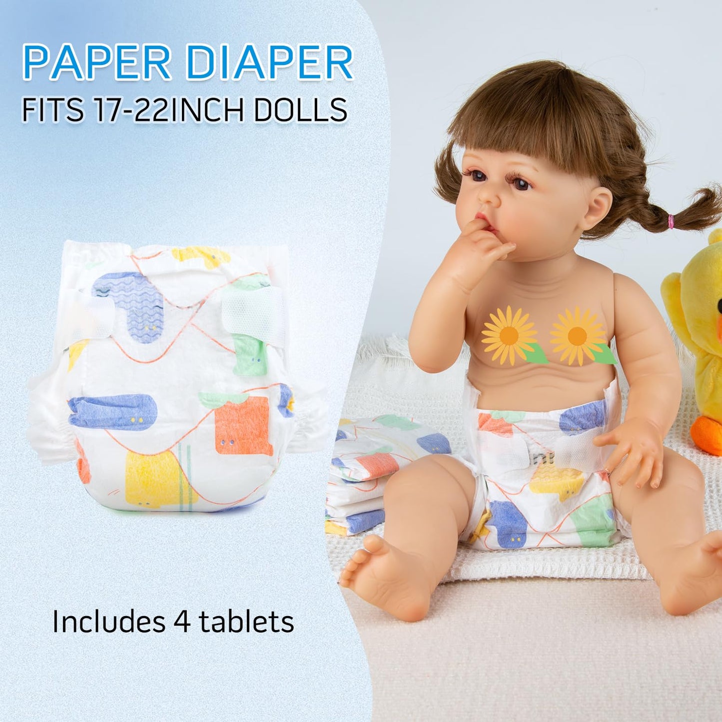 Pedolltree Reborn Baby Doll Clothes Boy Blue Dog Outfit 13-Piece Set for 17-22 Inch Dolls