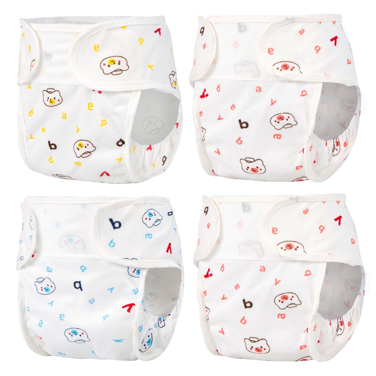 Pedolltree Reborn Baby Dolls Diapers 4-Piece Pack for 17-24 inch Dolls | Reusable & Washable