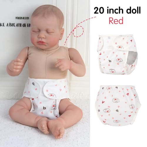 Pedolltree Reborn Baby Dolls Diapers 4-Piece Pack for 17-24 inch Dolls | Reusable & Washable