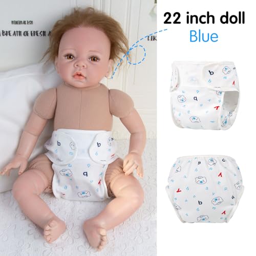 Pedolltree Reborn Baby Dolls Diapers 4-Piece Pack for 17-24 inch Dolls | Reusable & Washable
