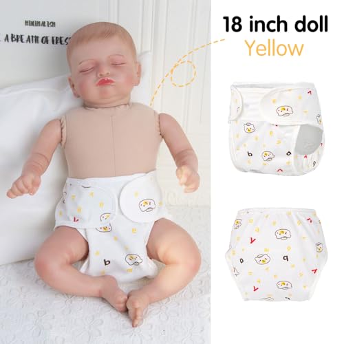 Pedolltree Reborn Baby Dolls Diapers 4-Piece Pack for 17-24 inch Dolls | Reusable & Washable