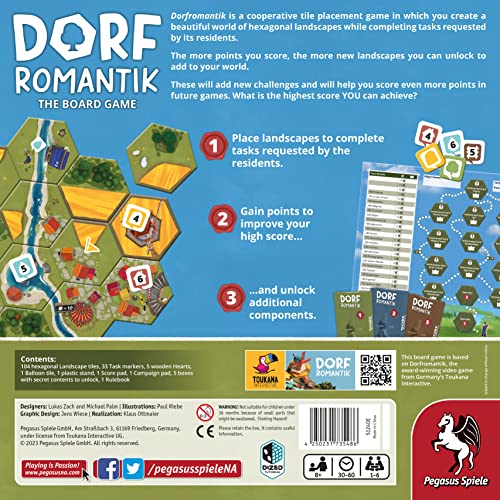 Pegasus Spiele Dorfromantik – The Board Game | Cooperative Landscape Tile-Laying