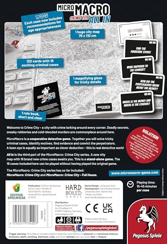 MicroMacro: Crime City 3 – All In | Standalone Board Game by Pegasus Spiele (1–4 Players, 15–45 Minutes)