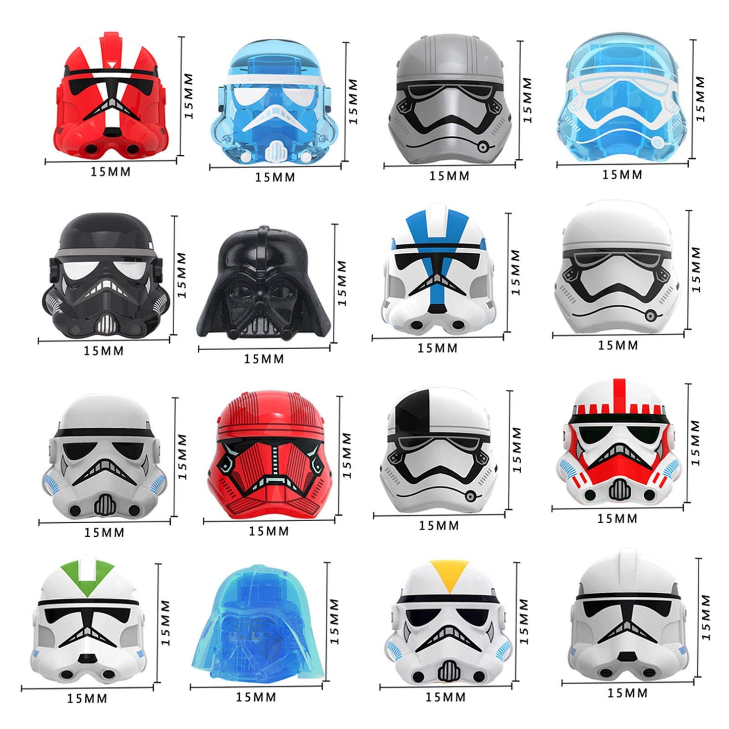 PeleusTech Military Minifigures Weapon Armor Kit – 52pcs for Star War Army, Compatible with Major Building Block Brands