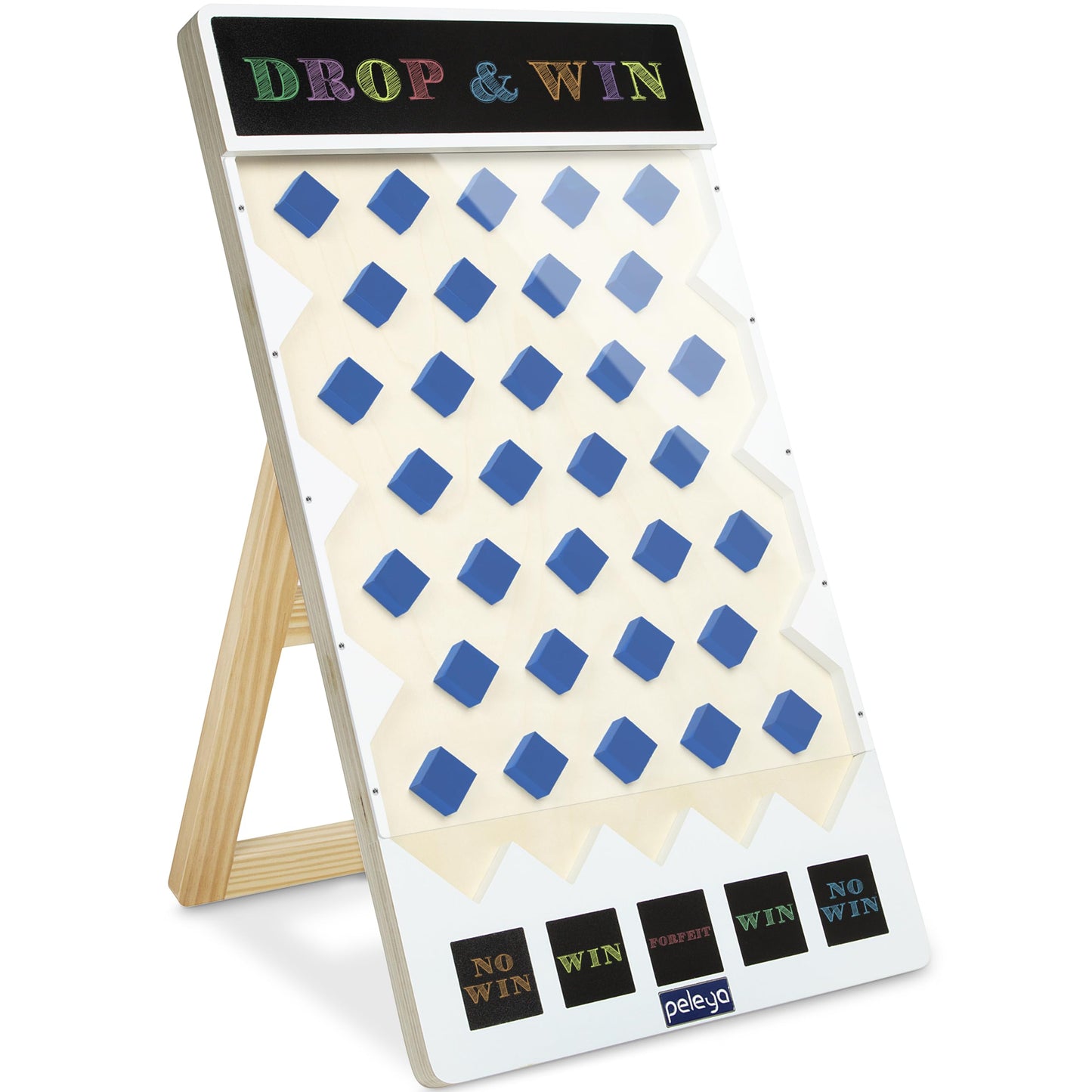 Peleya Prize Drop Disc Game – Wood Board, 27.8 x 15.9 in, Chalkboard Surfaces