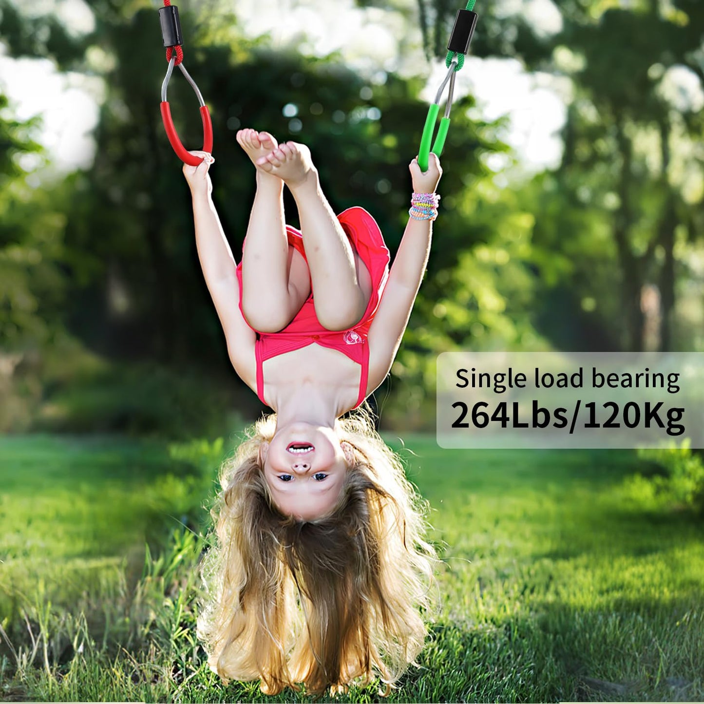 PELLOR Hanging Ninja Rings – Durable Gym Rings for Backyard Obstacle Courses and Family Play