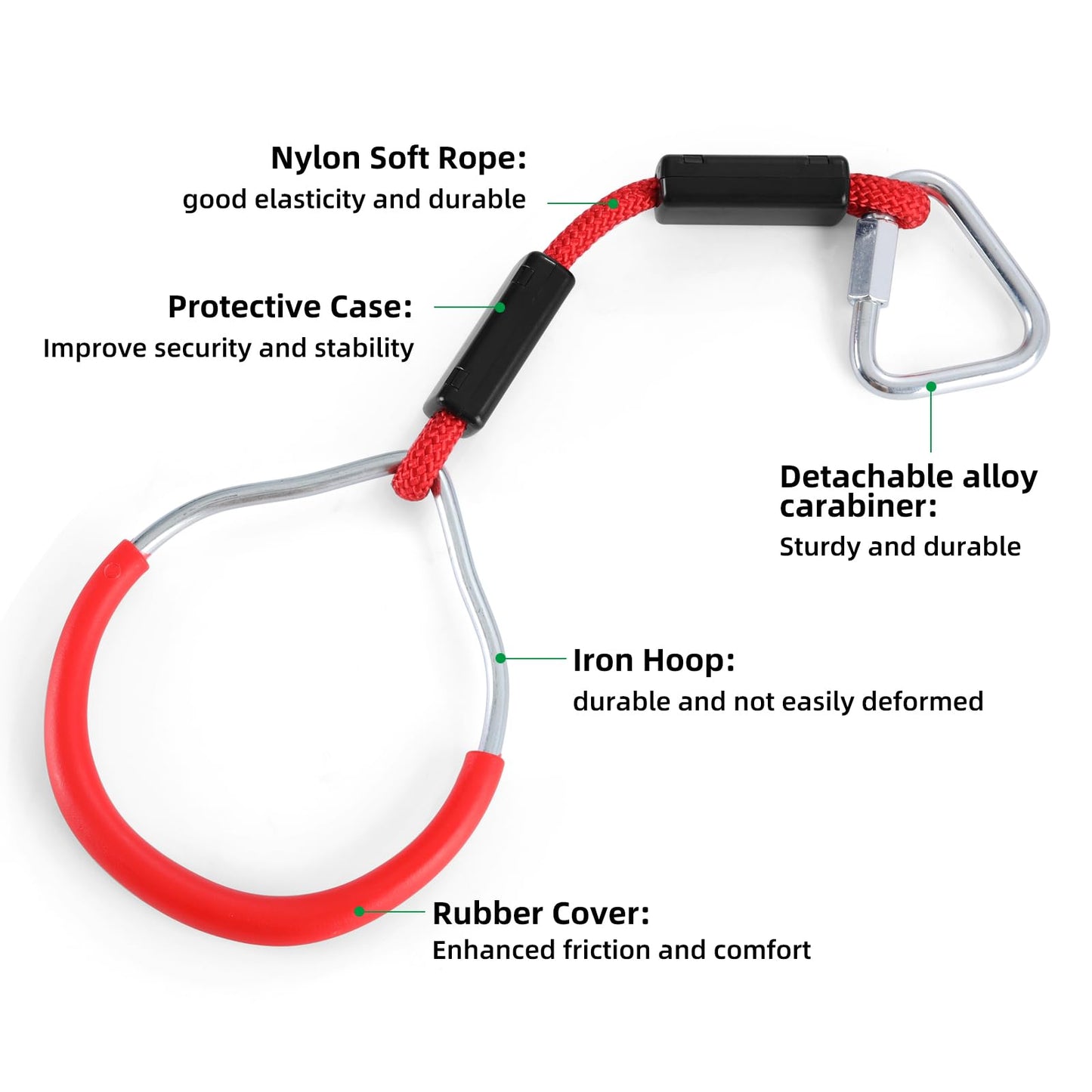 PELLOR Hanging Ninja Rings – Durable Gym Rings for Backyard Obstacle Courses and Family Play