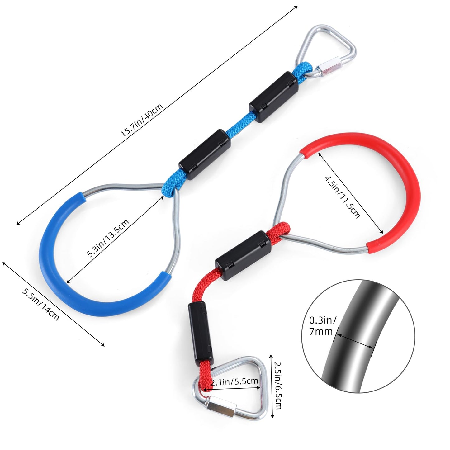 PELLOR Hanging Ninja Rings – Durable Gym Rings for Backyard Obstacle Courses and Family Play