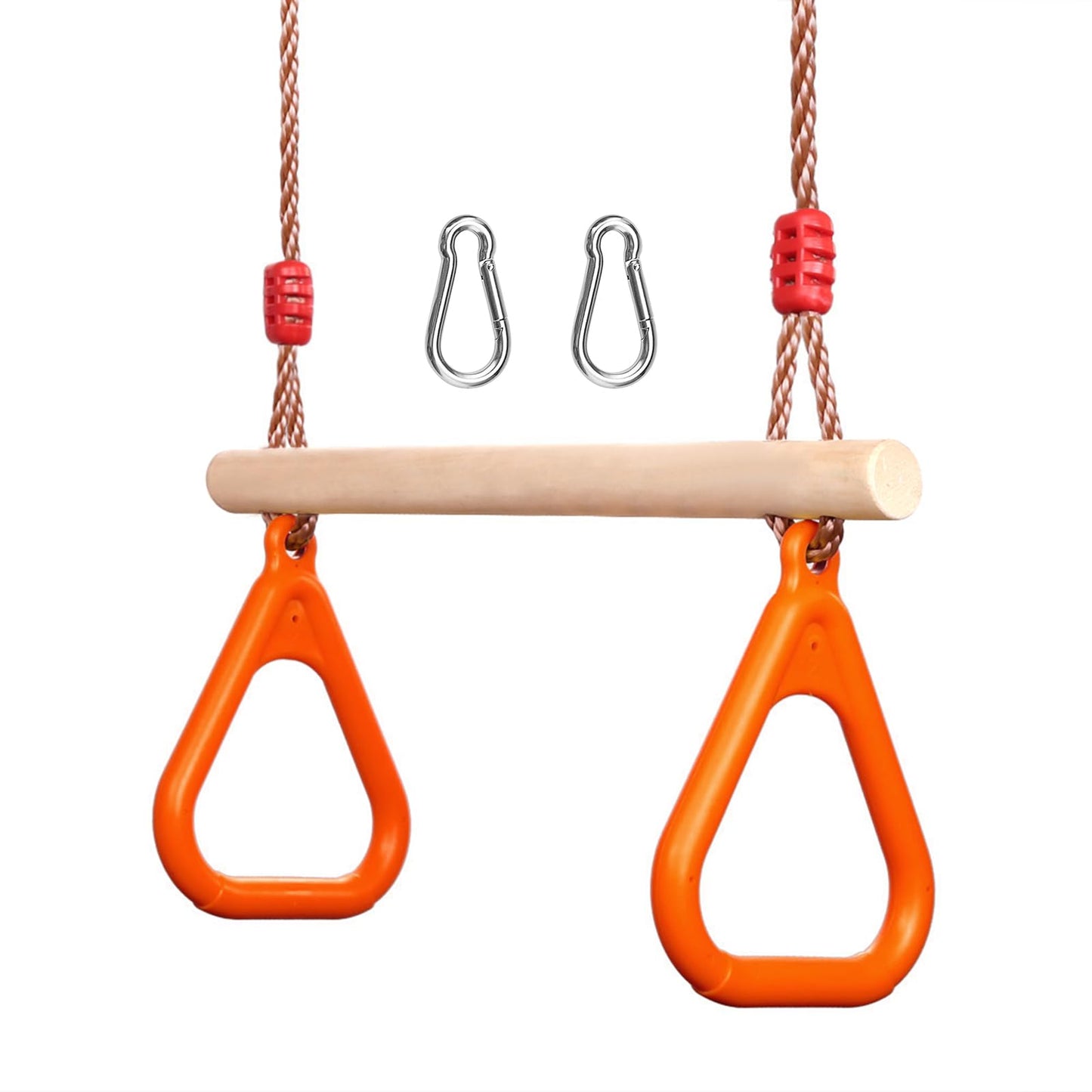 PELLOR Kids Trapeze Bar with Rings – Wooden Swing Bar for Indoor & Outdoor Play